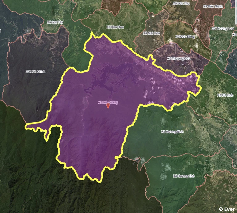 Bản đồ xã Vũ Quang, Hà Tĩnh sau sáp nhập