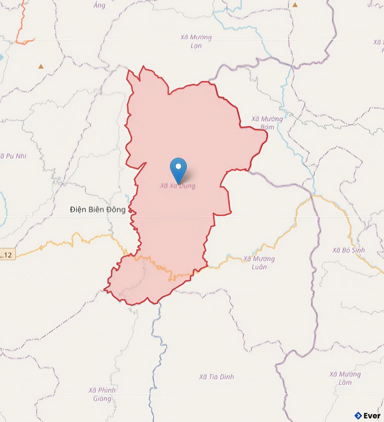 Bản đồ xã Xa Dung, Điện Biên sau sáp nhập