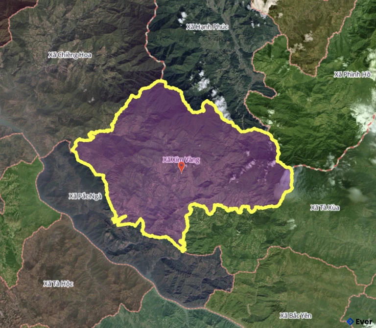 Bản đồ xã Xím Vàng, Sơn La sau sáp nhập