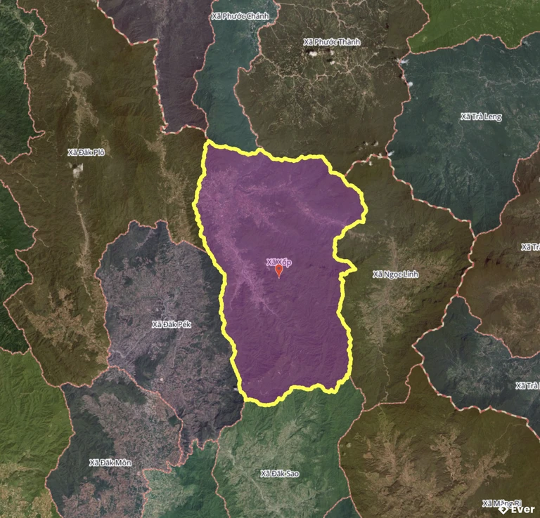 Bản đồ xã Xốp, Quảng Ngãi sau sáp nhập