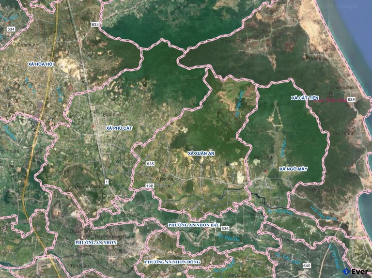 Bản đồ xã Xuân An, Gia Lai sau sáp nhập