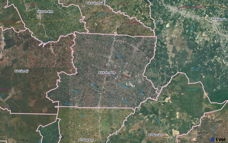 Bản đồ xã Xuân Đông, Đồng Nai sau sáp nhập
