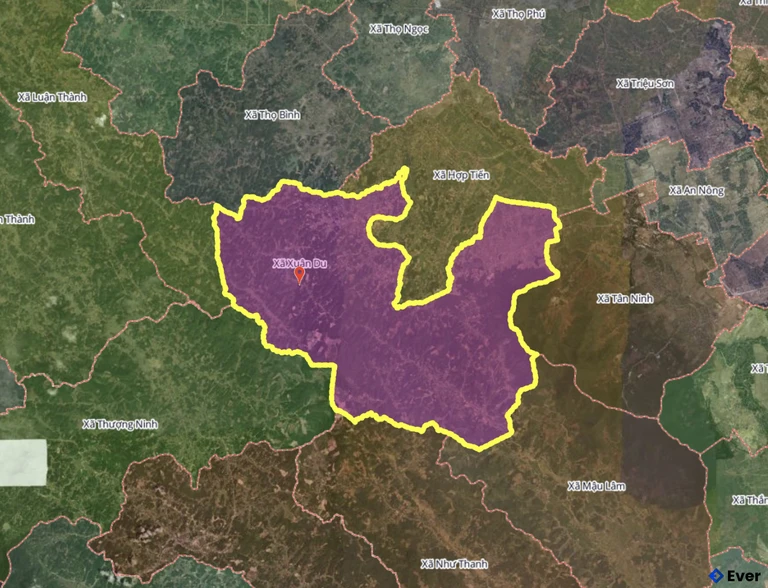 Bản đồ xã Xuân Du, Thanh Hóa sau sáp nhập