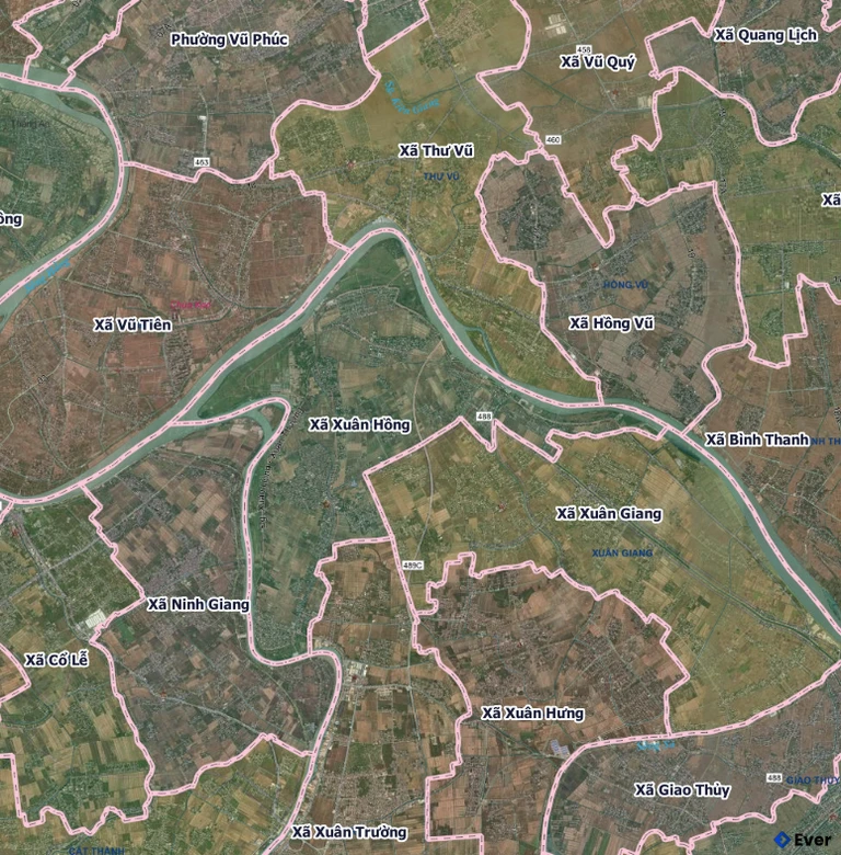 Bản đồ xã Xuân Hồng sau sáp nhập