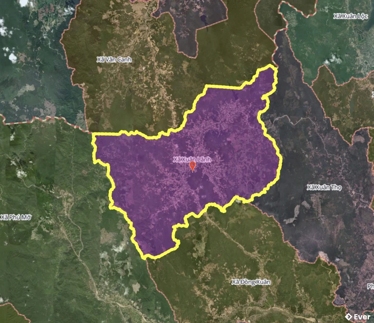 Bản đồ xã Xuân Lãnh, Đắk Lắk sau sáp nhập