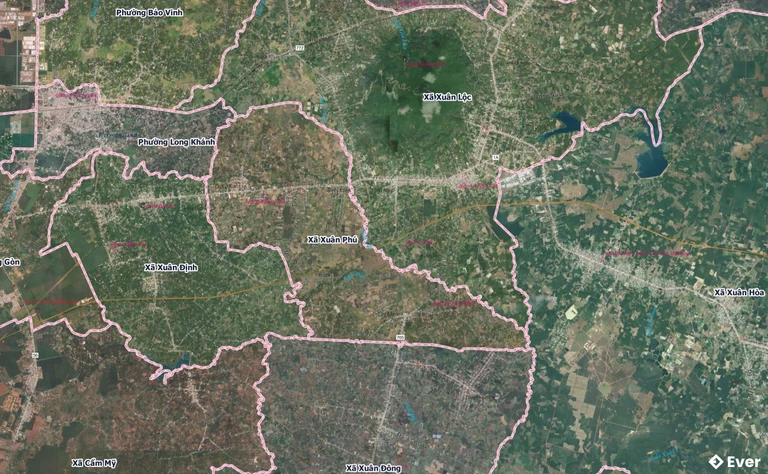 Bản đồ xã Xuân Phú, Đồng Nai sau sáp nhập