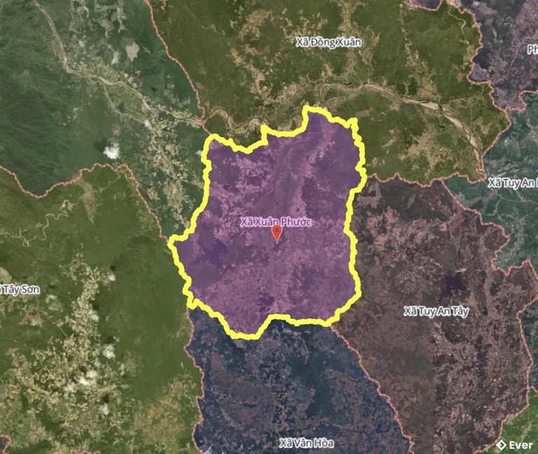 Bản đồ xã Xuân Phước, Đắk Lắk sau sáp nhập