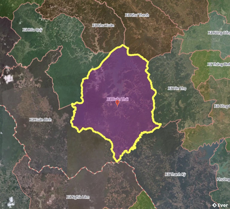 Bản đồ xã Xuân Thái, Thanh Hóa sau sáp nhập