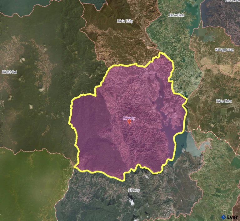 Bản đồ xã Ya Ly, Quảng Ngãi sau sáp nhập