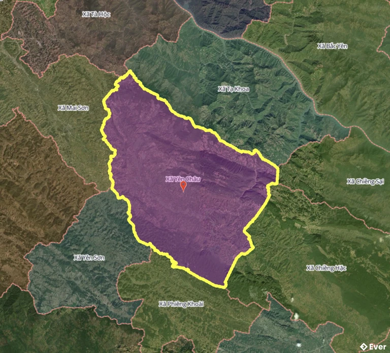 Bản đồ xã Yên Châu, Sơn La sau sáp nhập