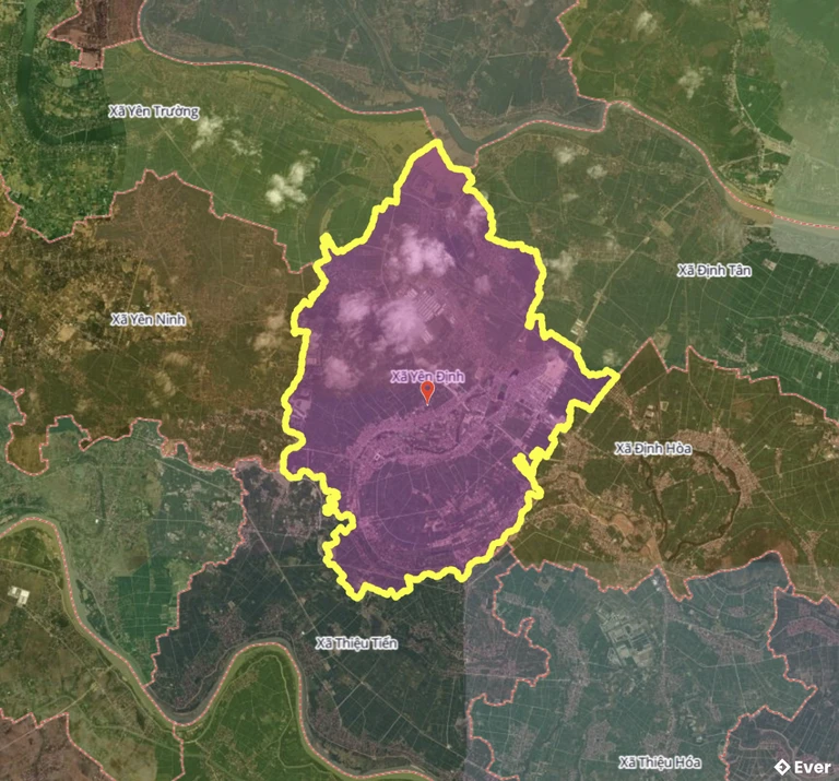 Bản đồ xã Yên Định, Thanh Hóa sau sáp nhập