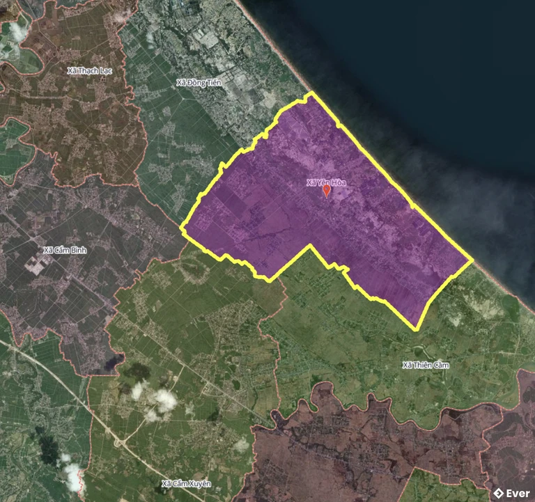 Bản đồ xã Yên Hòa, Hà Tĩnh sau sáp nhập