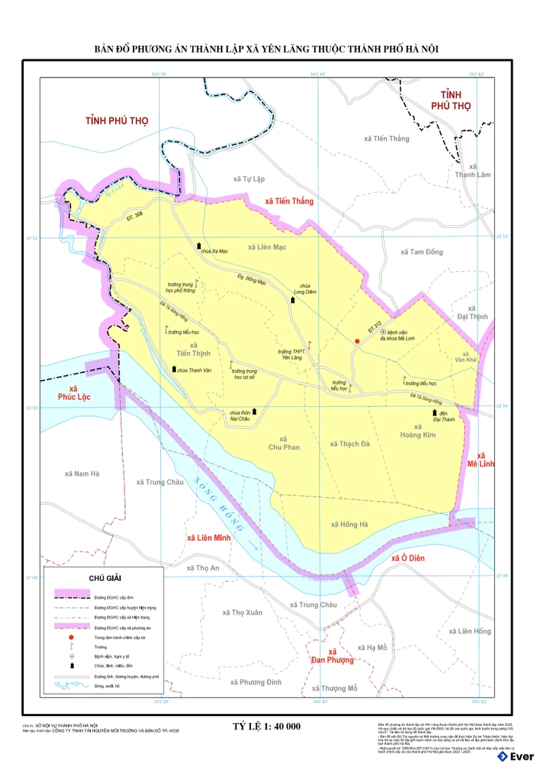 Bản đồ xã Yên Lãng, Hà Nội sau sáp nhập