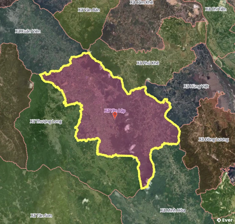 Bản đồ xã Yên Lập, Phú Thọ