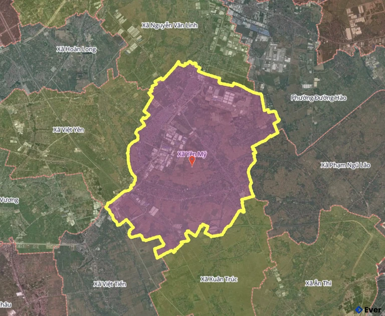 Bản đồ xã Yên Mỹ, Hưng Yên sau sáp nhập