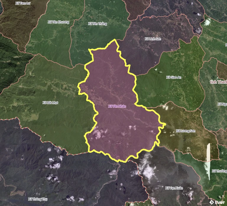 Bản đồ xã Yên Nhân, Thanh Hóa sau sáp nhập