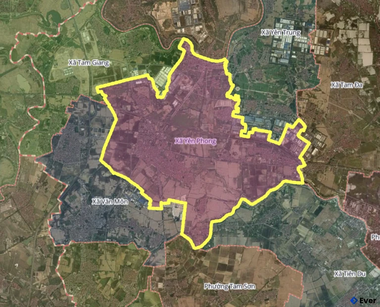 Bản đồ xã Yên Phong, Bắc Ninh sau sáp nhập