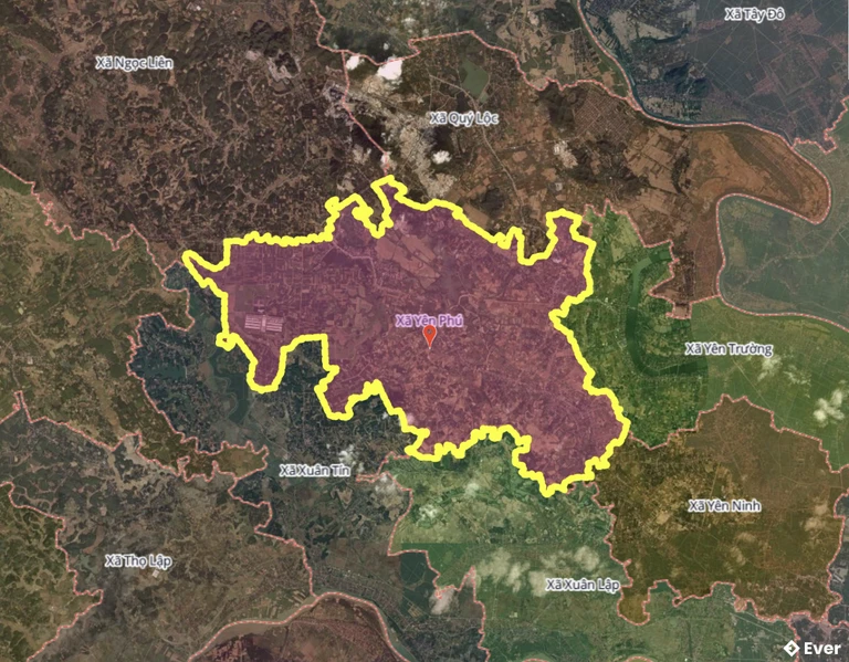 Bản đồ xã Yên Phú, Thanh Hóa sau sáp nhập