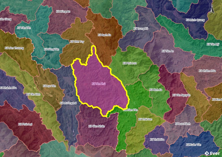 Bản đồ xã Yên Phú, Tuyên Quang sau sáp nhập