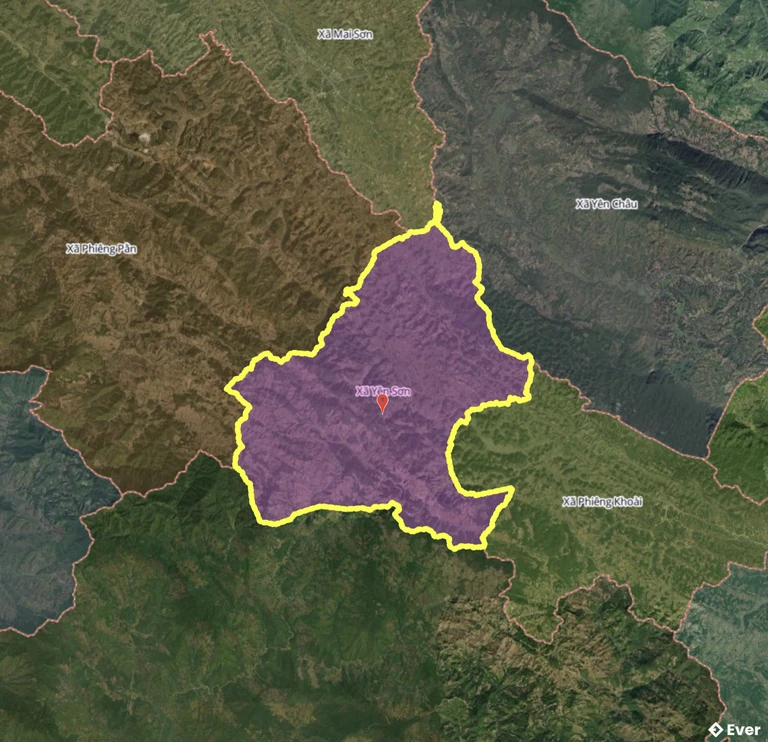 Bản đồ xã Yên Sơn, Sơn La sau sáp nhập