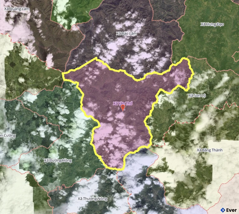 Bản đồ xã Yên Thổ, Cao Bằng sau sáp nhập