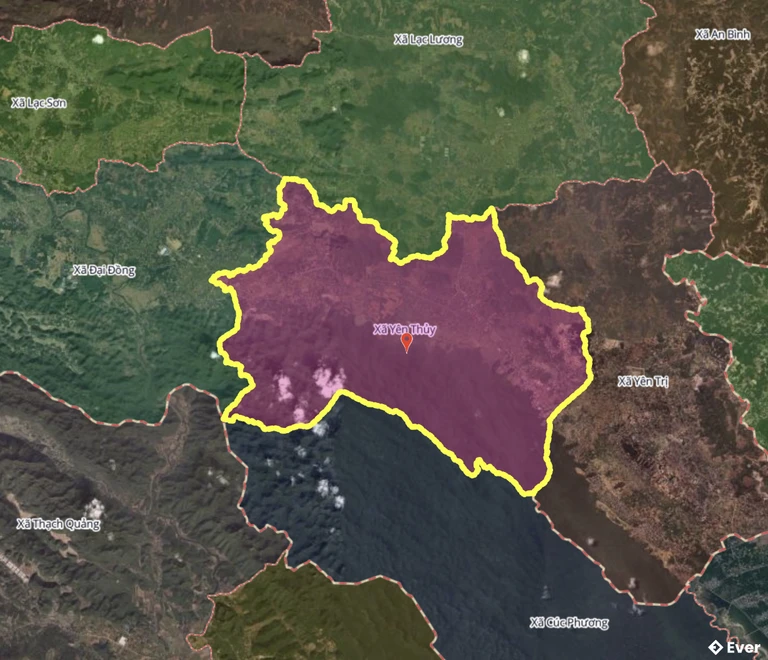 Bản đồ xã Yên Thủy, Phú Thọ sau sáp nhập