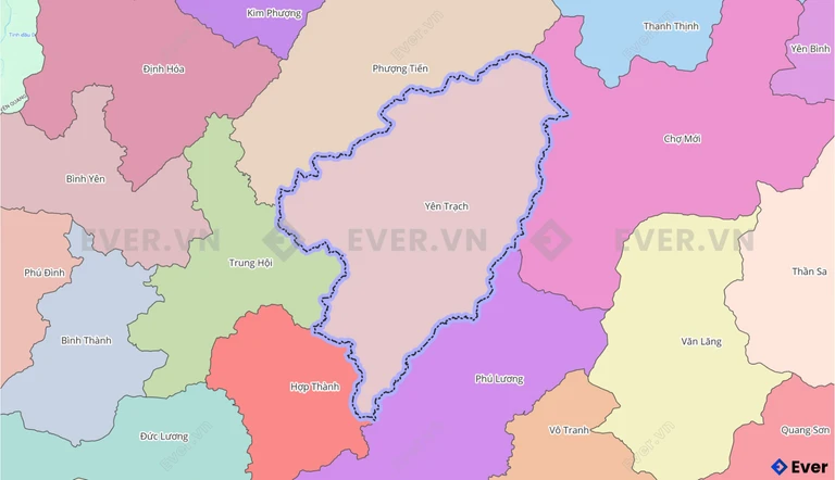 Bản đồ xã Yên Trạch, Thái Nguyên sau sáp nhập