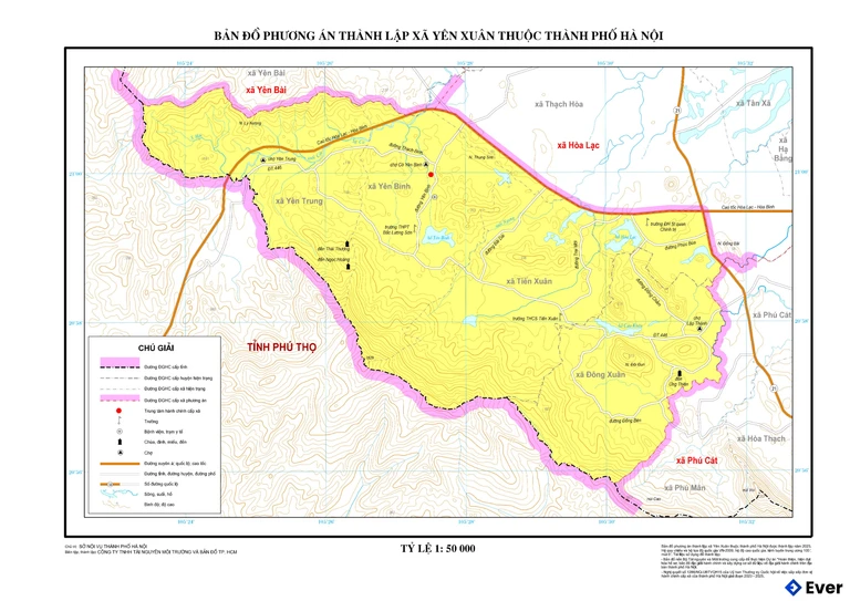 Bản đồ xã Yên Xuân, Hà Nội sau sáp nhập