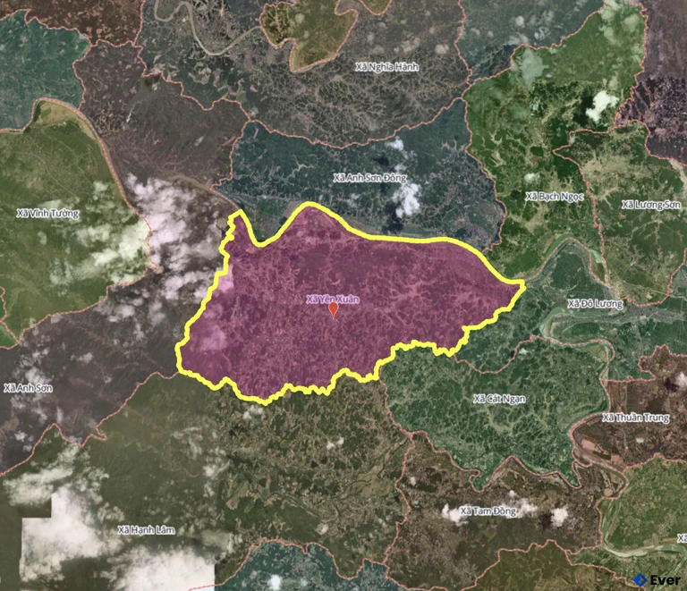 Bản đồ xã Yên Xuân, Nghệ An sau sáp nhập