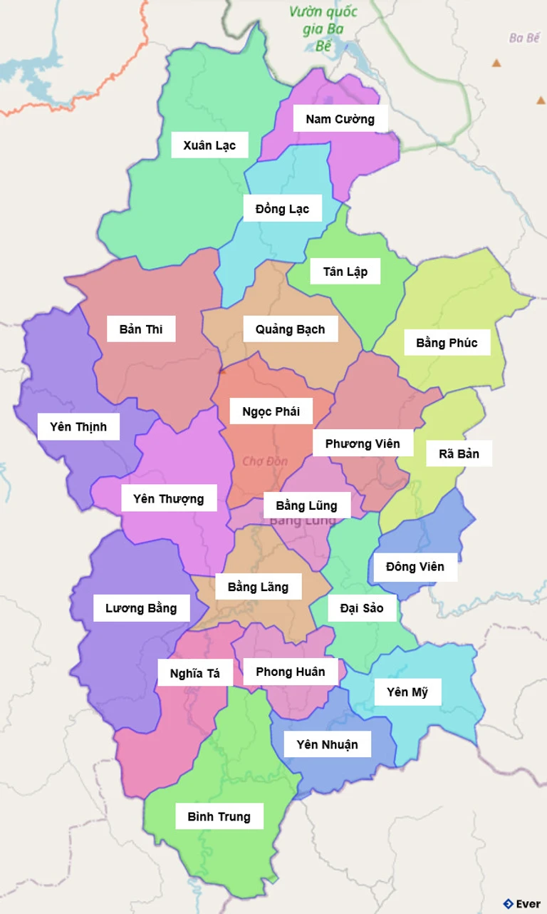 Bản hành chính Huyện Chợ Đồn
