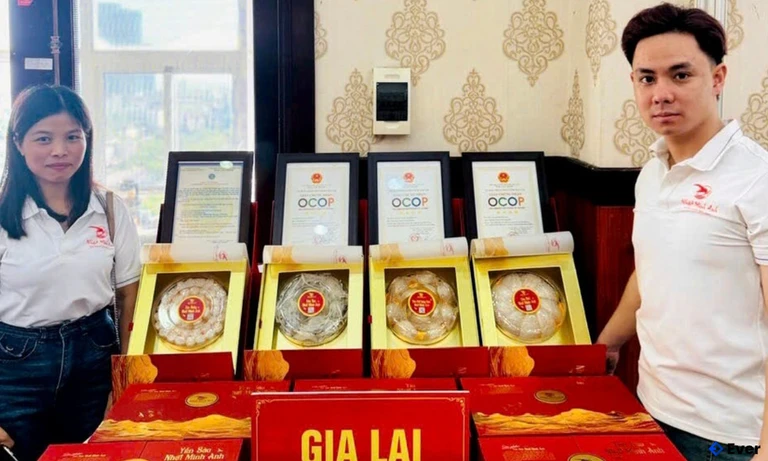 Các sản phẩm đạt 4 sao OCOP của hộ kinh doanh yến sào Nhật Minh tại thôn Thanh Hà, xã Ia Hrung