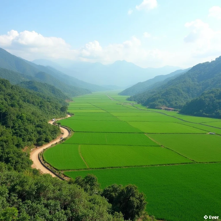 Cánh đồng lúa tại xã Thái Bình