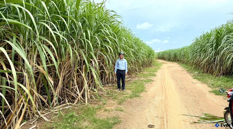 Cánh đồng mía trên địa bàn xã Ia Tul