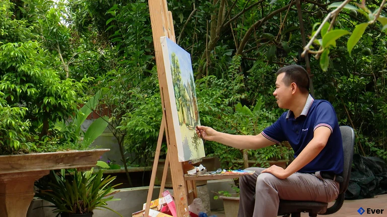 Cổ Đô được biết đến là “làng họa sĩ” và làng nghề tranh sơn dầu duy nhất ở Việt Nam