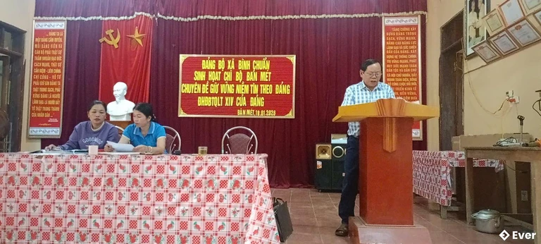 Đảng bộ xã Bình Chuẩn sinh hoạt chi bộ