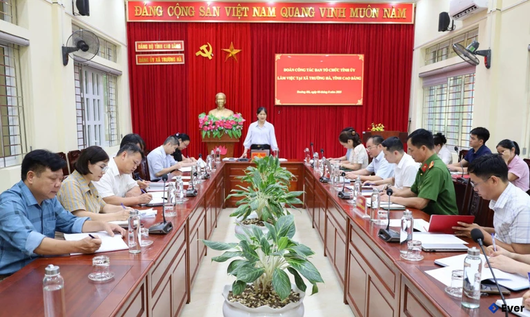 Đoàn kiểm tra Tỉnh ủy làm việc tại xã Trường Hà