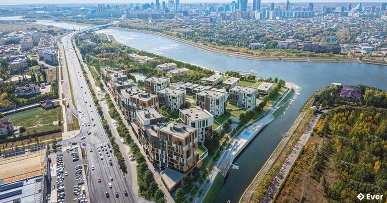 Hạ tầng đô thị và cảnh quan một phần phường Bình Đông từ trên cao