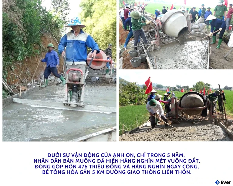 Hành trình làm đường bê tông tại bản Muông phường Cầu Thia