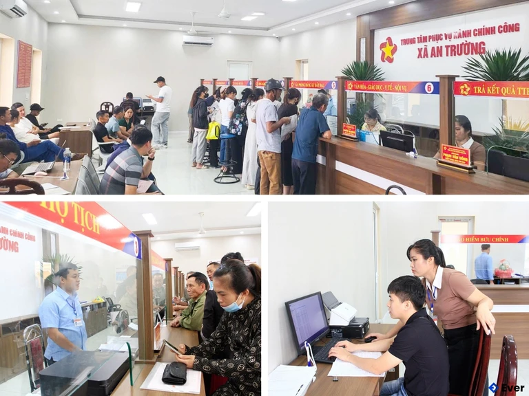 Hoạt động tại trung tâm phục vụ hành chính công xã An Trường