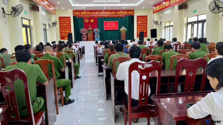 Hội nghị tại trụ sở hành chính xã Hòa Xuân