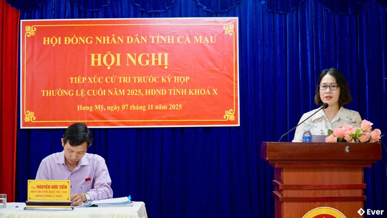 Hội nghị tiếp trước cử tri được tổ chức tại xã Hưng Mỹ sau sáp nhập