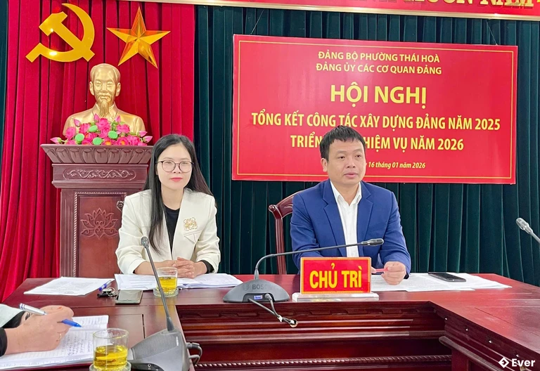 Hội nghị tổng kết công tác xây dựng Đảng năm 2025 tại phường Thái Hòa