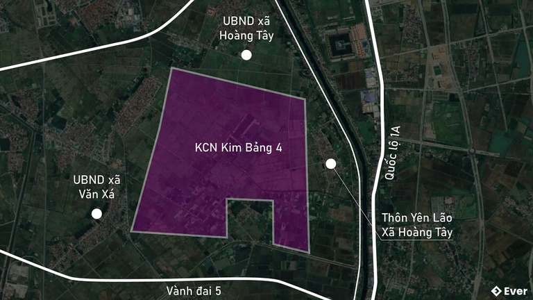 Khoanh vùng phần quy hoạch KCN Kim Bảng 4 tại phường Kim Thanh