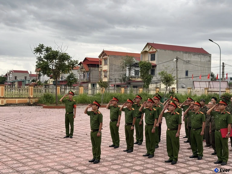 Lễ chào cờ tại xã Đại Lai, Bắc Ninh