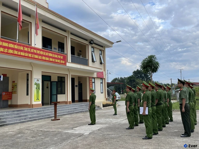 Lễ chào cờ tại xã Xuân Quang, Lào Cai