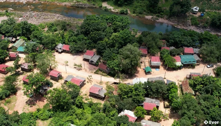 Một góc xã Thượng Trạch nhìn từ trên cao