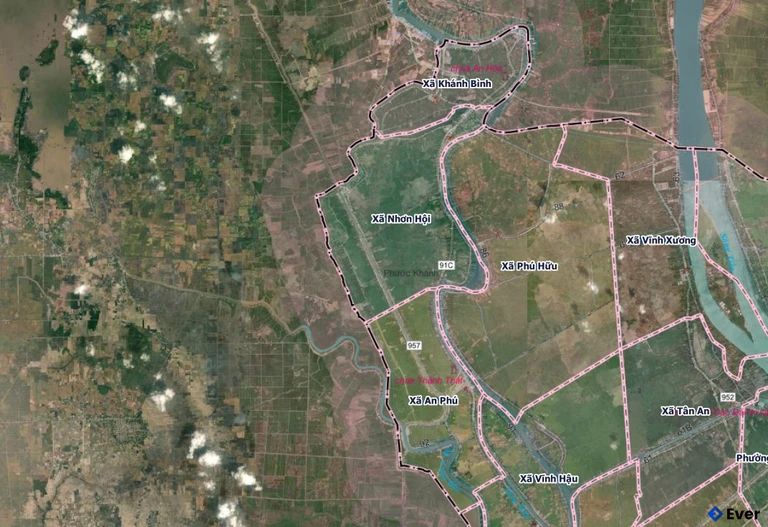 NhãnBản đồ xã Nhơn Hội sau sáp nhập