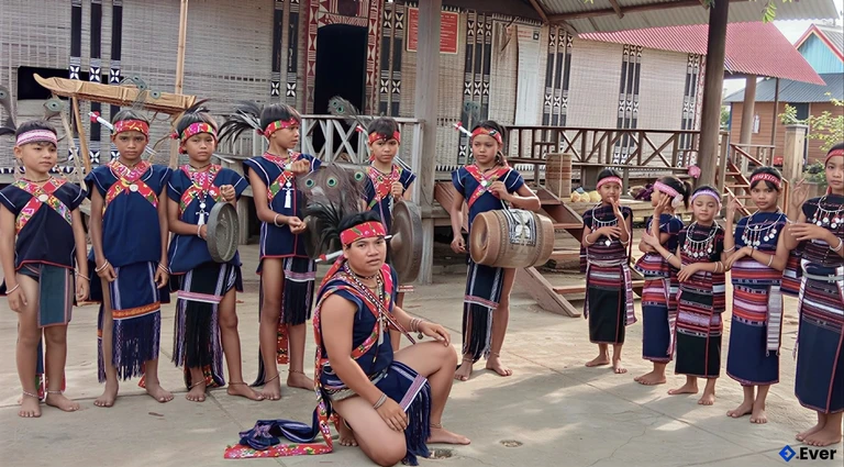 Nhiều nhạc cụ truyền thống tại xã Chơ Long được bảo tồn và giữ gìn