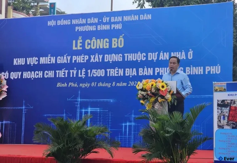 Phường Bình Phú công bố khu vực miễn giấy phép xây dựng
