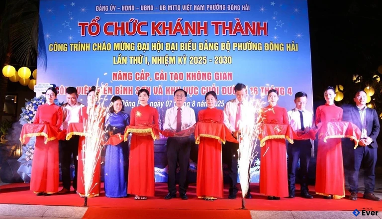 Phường Đông Hải tổ chức lễ khánh thành công trình chào mừng đại hội đại biểu lần thứ I, nhiệm kỳ 2025 - 2030